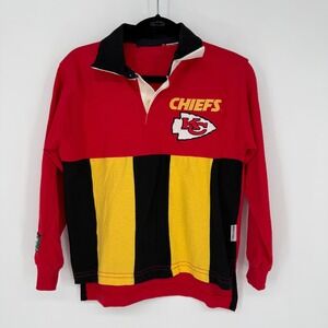 VINTAGE MIGHTY MAC KIDS KANSAS CITY CHIEFS LONG SLEEVE RUGBY POLO